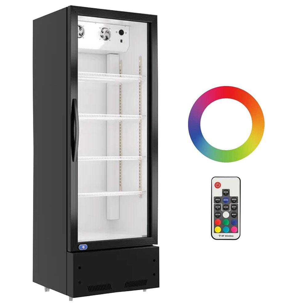 24 in. 16.5 cu. ft. Commercial Merchandiser Refrigerator Reach-in Beverage Cooler in Black with LED Light, ETL Approved