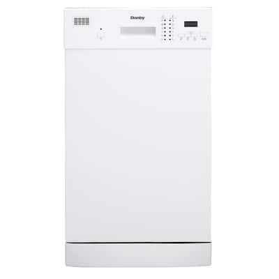 18 in. White Front Control Smart Dishwasher 120-volt with Stainless Steel Tub