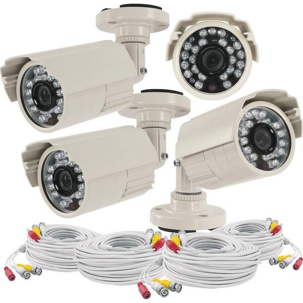 Mace Wired 420TVL Indoor/Outdoor 4-Pack Color CCTV Surveillance Bullet Camera Kit-DISCONTINUED