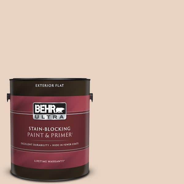 BEHR ULTRA 1 gal. #S200-1 Conch Shell Flat Exterior Paint & Primer