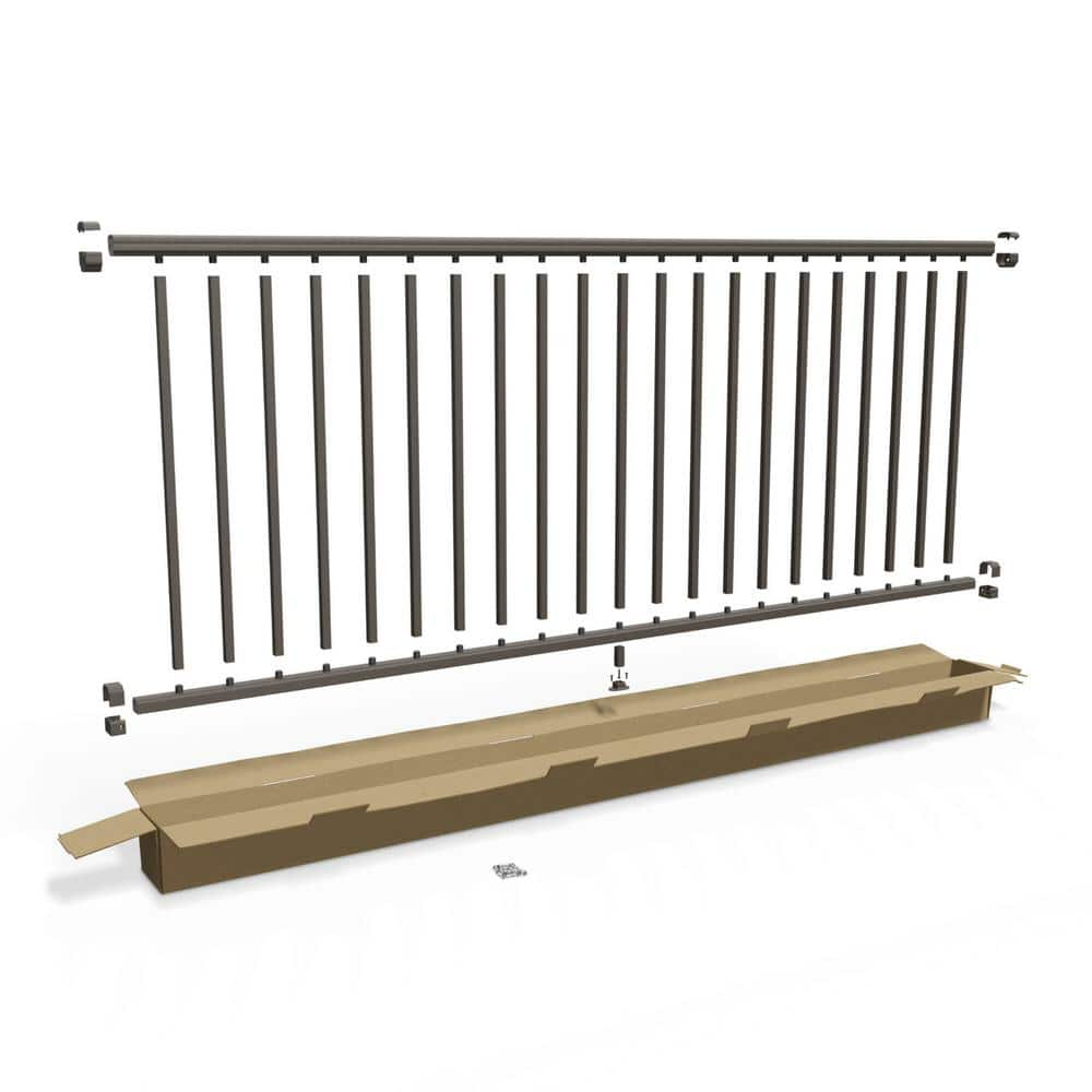 ULTRA MAX Adams 36 in. x 96 in. Textured Bronze Aluminum Railing Kit