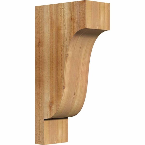 Ekena Millwork 6 in. x 12 in. x 24 in. Western Red Cedar Newport Rough Sawn Corbel