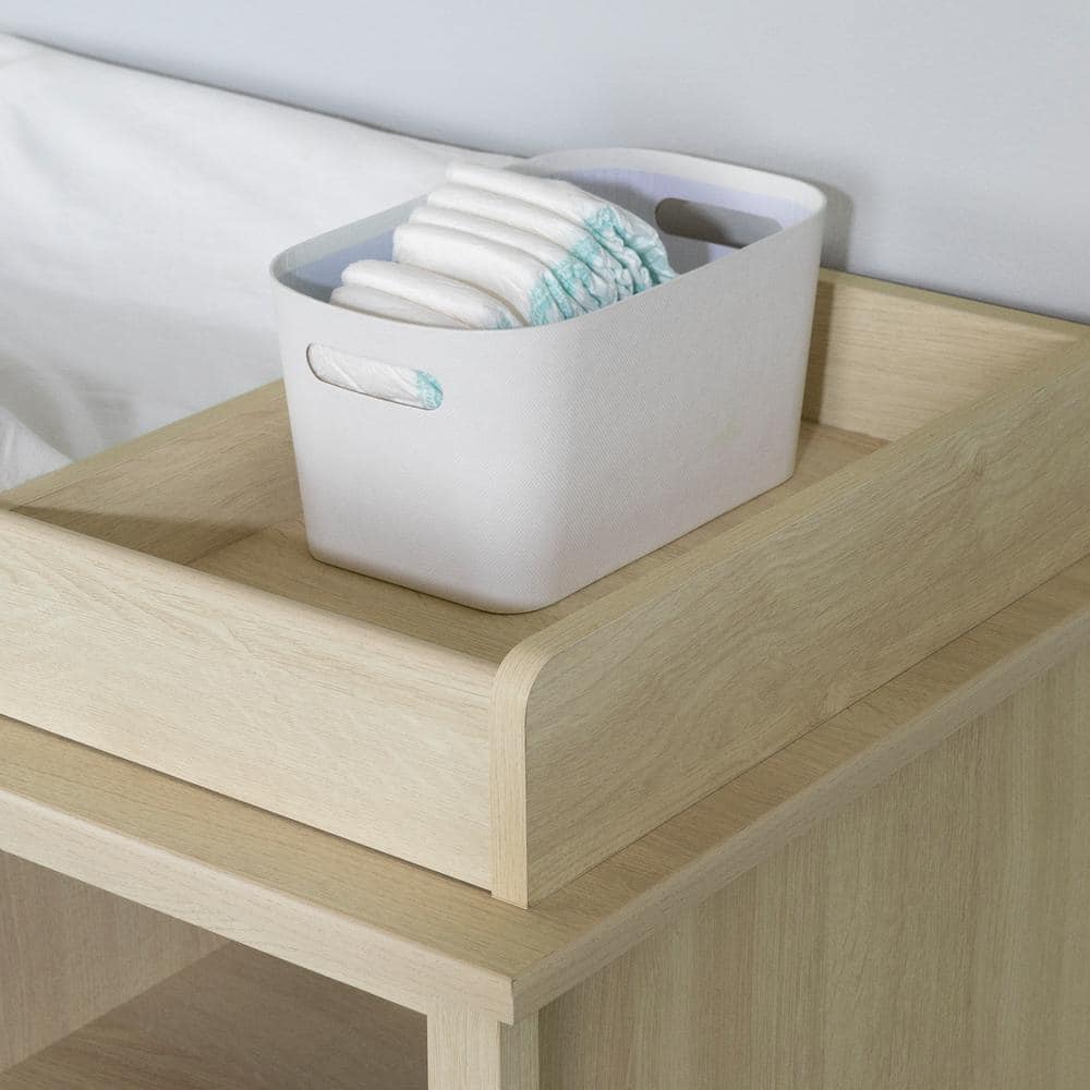 Bleached Oak Nursery Changing Table Dresser with Drawers