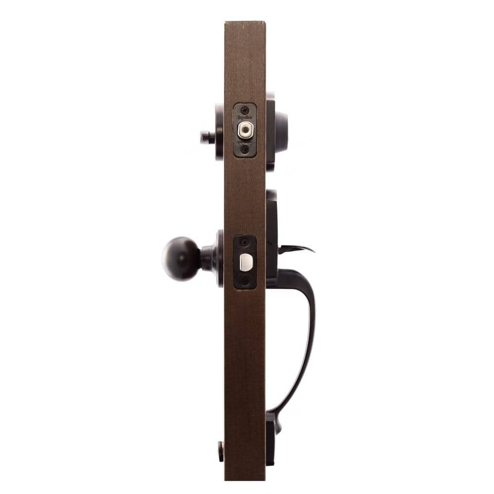 Tuscan Bronze Single Cylinder Deadbolt Front Door Handleset