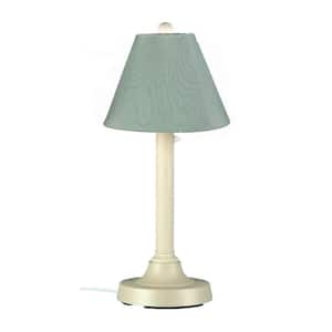 San Juan 30 in. Bisque Outdoor Table Lamp with Spa Shade