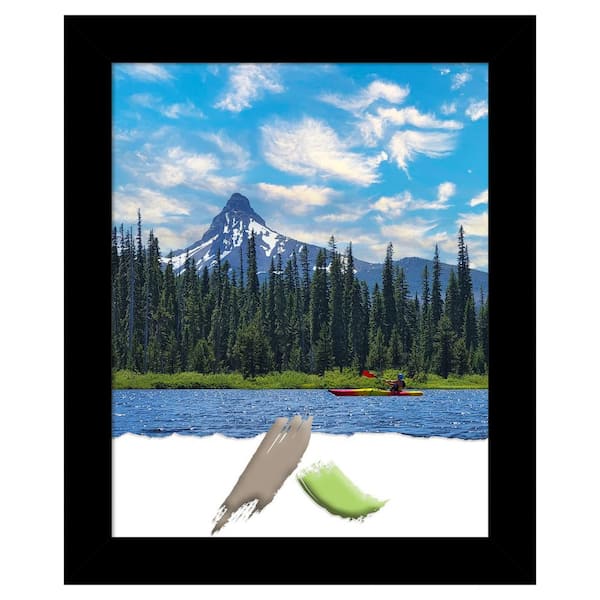 Amanti Art Opening Size 16 in. x 20 in. Basic Black Narrow Wood Picture Frame