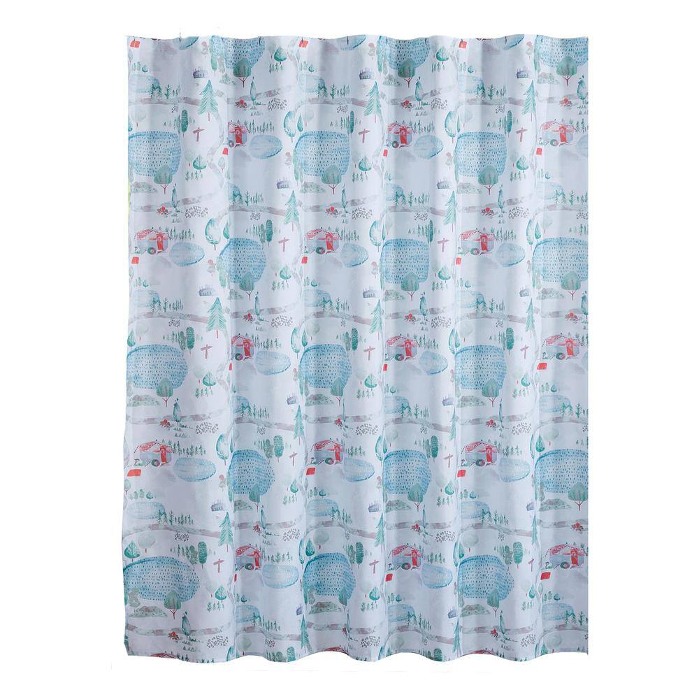 Country Living Woodland, St Nicholas Square Through The Woods Patchwork Shower Curtain