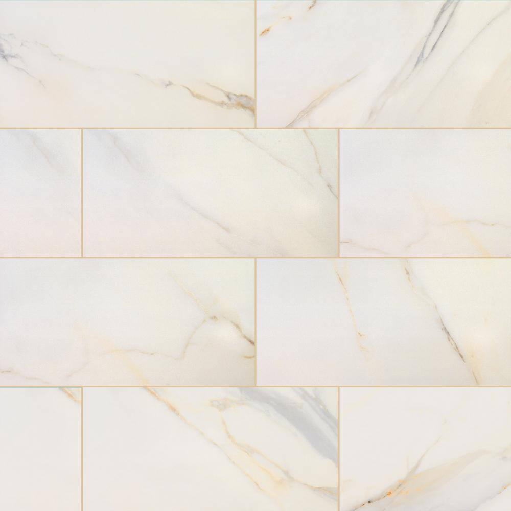 Adella Calacatta 12 in. x 24 in. Ceramic Matte Marble Look Wall Tile (14 sq. ft./Case) price history on PriceWatchPro