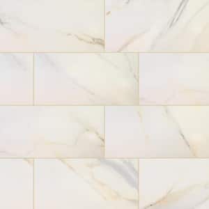 Adella Calacatta 12 in. x 24 in. Matte Ceramic Stone Look Wall Tile (14 sq. ft./Case)