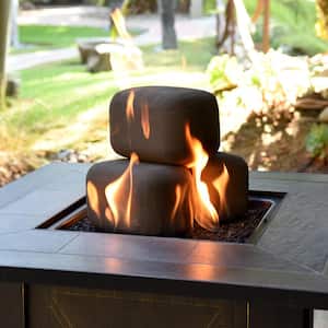 Ceramic Fire Rectangles in Light Gray 5 in. Other Fire Pit and Fireplace Outdoor Heating Accessory (8-Pack)