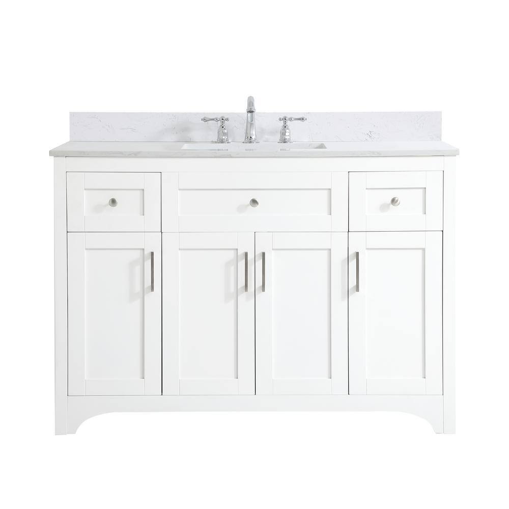 Simply Living 48 in. W x 22 in. D x 34 in. H Bath Vanity in White with Cala