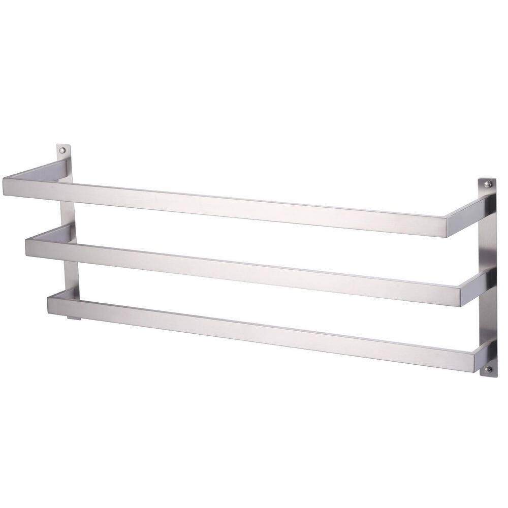 Square 32 in Wall Mounted Towel Rack Single Towel Holder in Brushed Nickel price history on PriceWatchPro