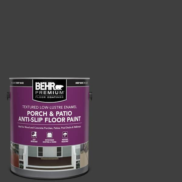 BEHR PREMIUM 1 gal. #ECC-10-2 Jet Black Textured Low-Lustre Enamel Interior/Exterior Porch and Patio Anti-Slip Floor Paint