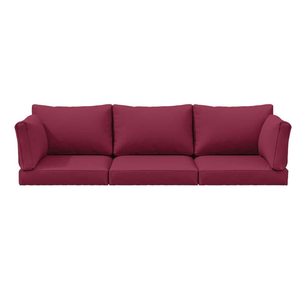 25.6 in. x 23.6 in. x 4 in. Outdoor Deep Seat Lounge Cushion Set (8-Piece) with Lumber Support Pillows Fuchsia Red price history on PriceWatchPro