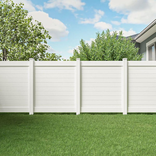 Horizontal Fence 5 in. x 5 in. x 108 in. White Vinyl Line Post