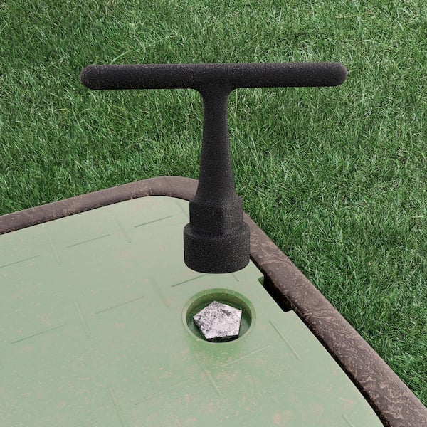 JONES STEPHENS - 3-1/2 in. Steel Curb Box Wrench for Pentagon Curb Boxes