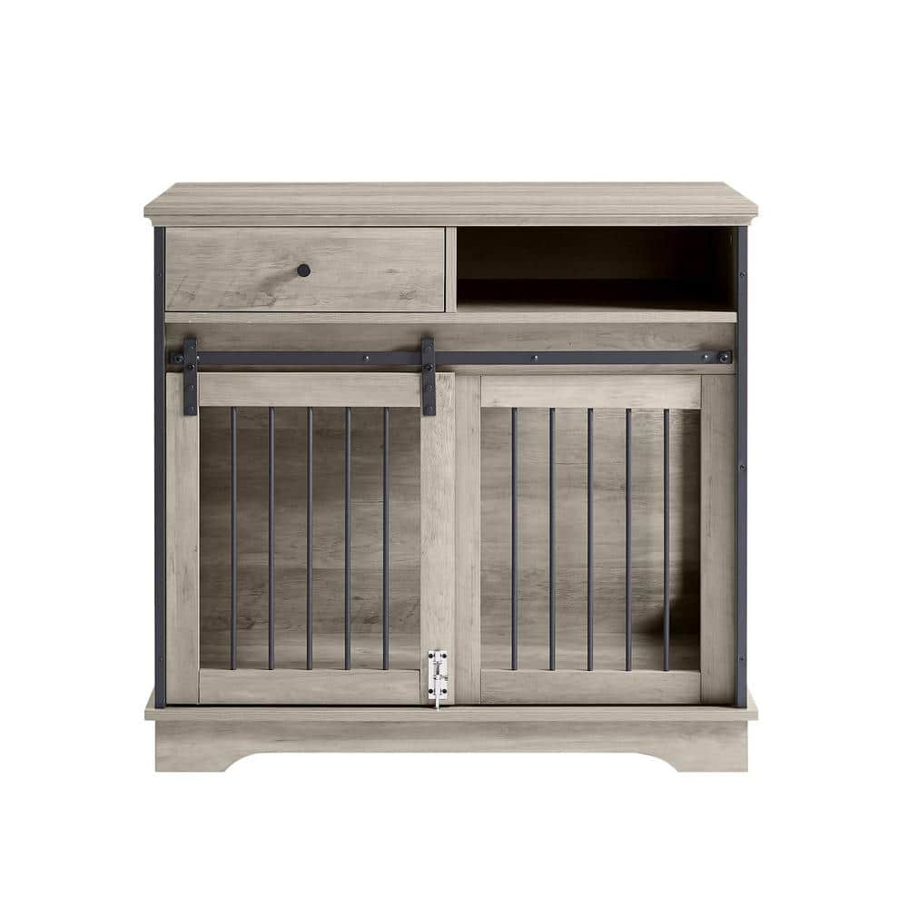 Miscool Anky Furniture Style Sliding Door Dog Crate with Drawers in ...