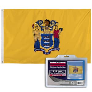 3 ft. x 5 ft. Nylon New Jersey State Flag