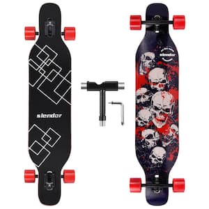 Cosmo 42 in. Skeleton Group Longboard Skateboard Drop Through Deck Complete Maple Cruiser Freestyle, Camber Concave