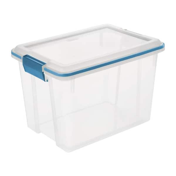 45L Large Storage Container Box Big Tub Plastic Transparent Wheeled Toy Box  Lock