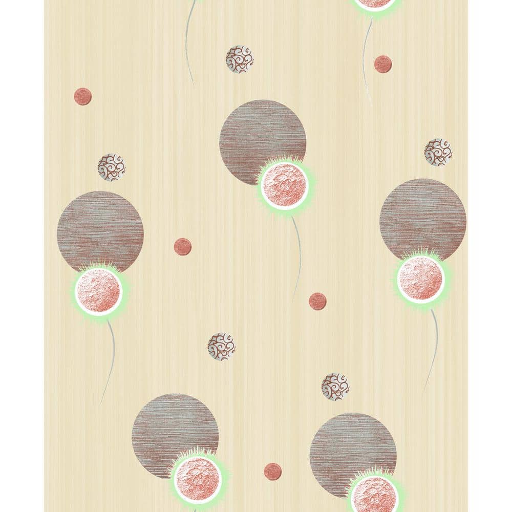 Falkirk Ophia Spheres Pink, Brown, Tan Vinyl Peelable Roll (Covers 57 sq. f