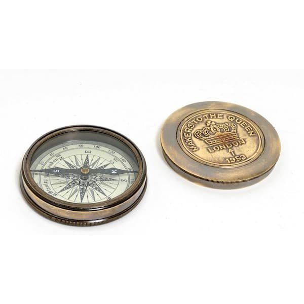 Stanley London Engravable Nautical Brass Gimbaled Compass In Wooden Box —  Red Carpet Telescopes
