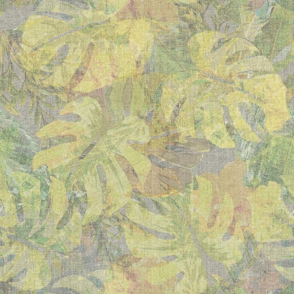 RoomMates Yellow and Green Jungle Leaf Canopy Peel and Stick Wallpaper (Covers 28.29 sq. ft.)