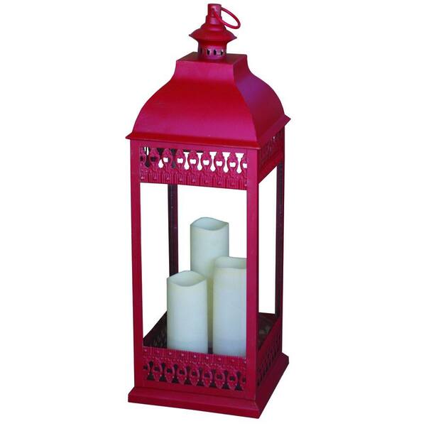 Smart Design San Nicola Triple Red LED Candle Lantern