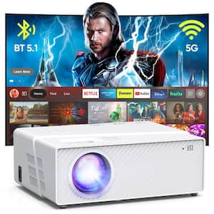 1920 x 1080 Full HD 4K Projector with 16000 Lumens/450 ANSI Real Native, 5G WiFi Bluetooth