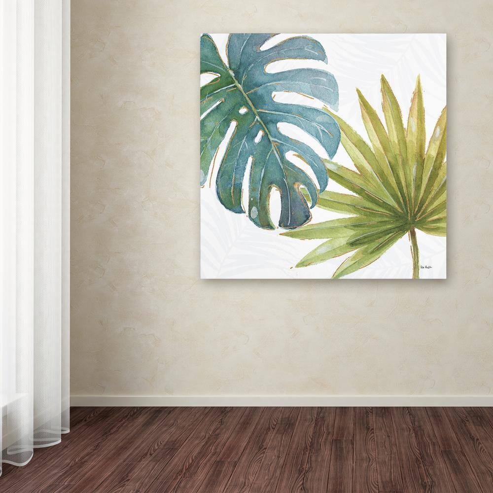 Large Tropical Green and Blue Canvas Wall Art
