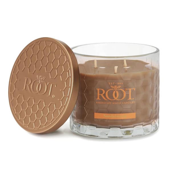 3-Wick Honeycomb Sandalwood Beige Scented Jar Candle