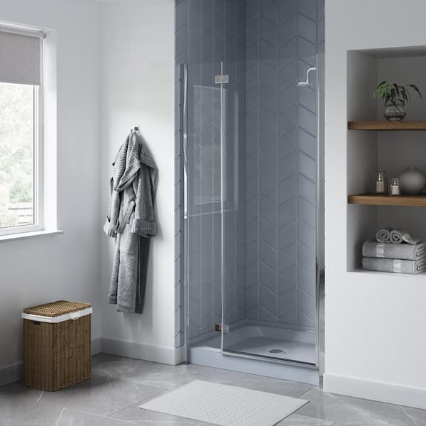 Voltaire 36 in. L x 36 in. W Alcove Shower Pan Base with Center Drain in Grey