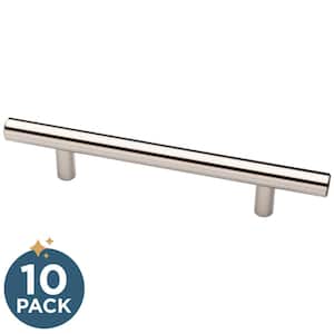 Simple Bar 5-1/16 in. (128 mm) Modern Cabinet Drawer Pulls in Stainless Steel (10-Pack)