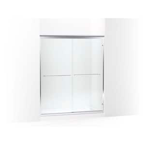 Fluence 59.625 in. W x 70.28 in. H Sliding Frameless Shower Door in Bright Polished Silver