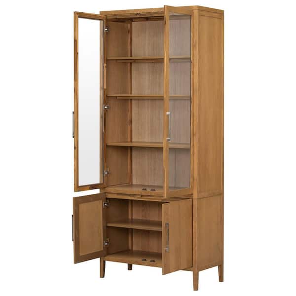 COWLOWN 38 in. W x 17.9 in. D x 90.6 in. H Bathroom Brown Linen Cabinet