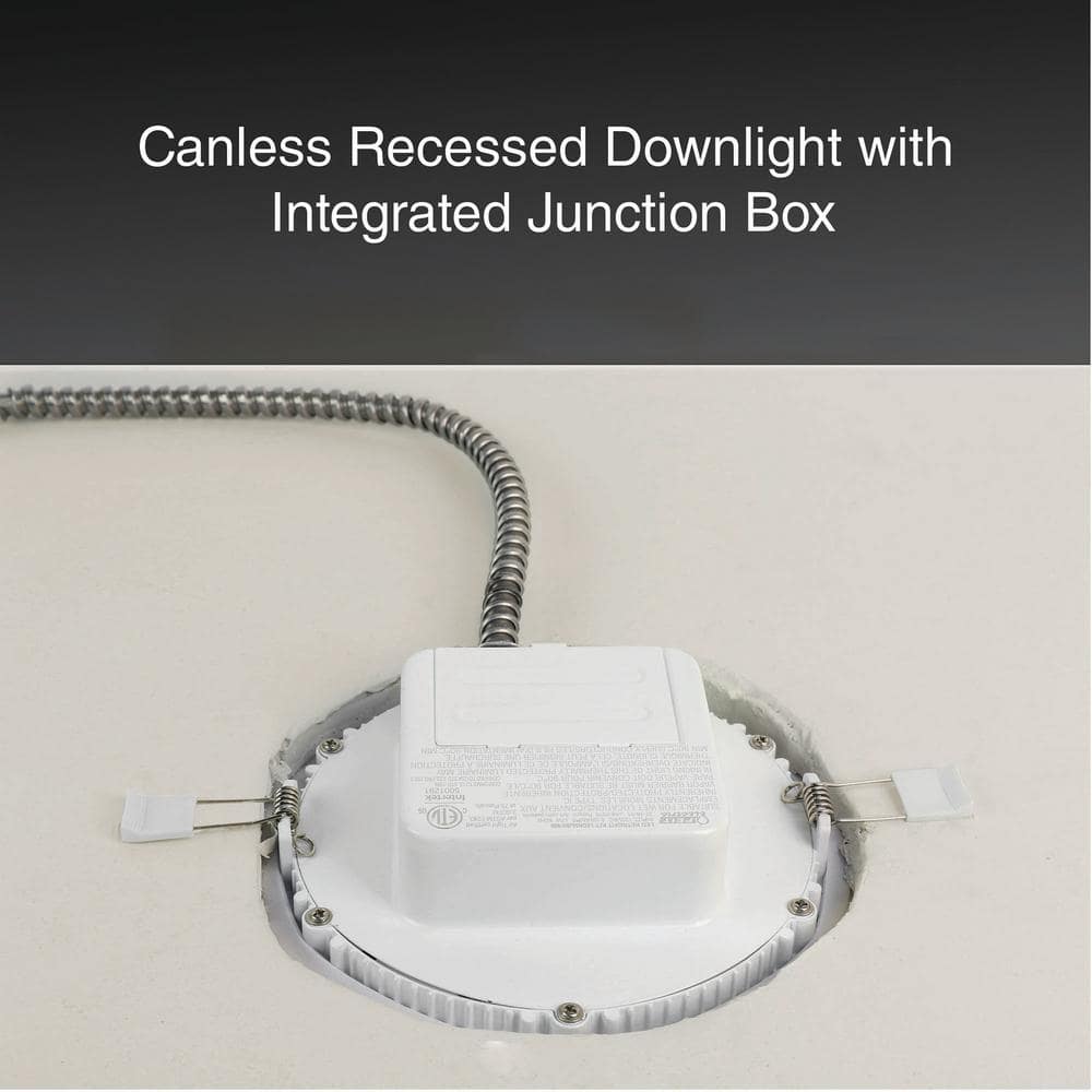 Bright White 3000K Aluminum LED Downlight with Dimmable Integrated J-Box