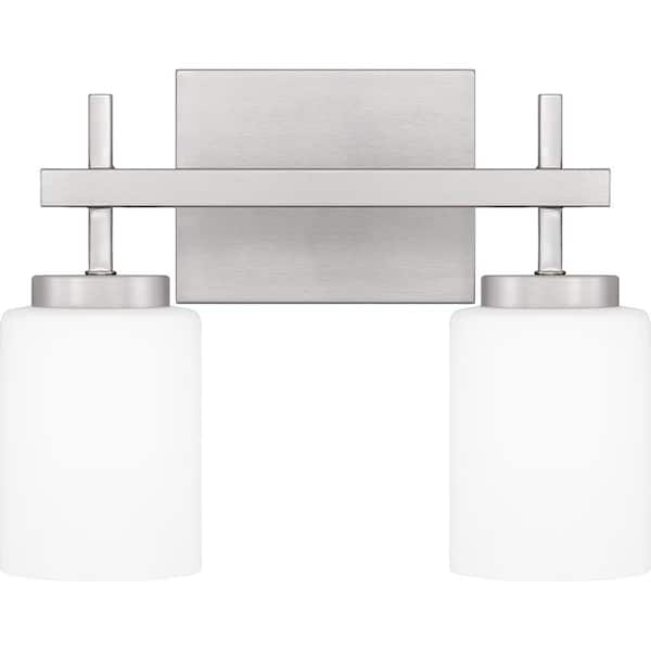 Quoizel Wilburn 13 in. 2-Light Brushed Nickel LED Vanity Light