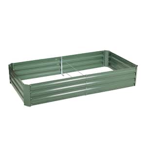 6 ft. x 3 ft. x 1 ft. Green Outdoor Metal Raised Garden Bed, Planter Box for Vegetables, Flowers, Herbs, Plants