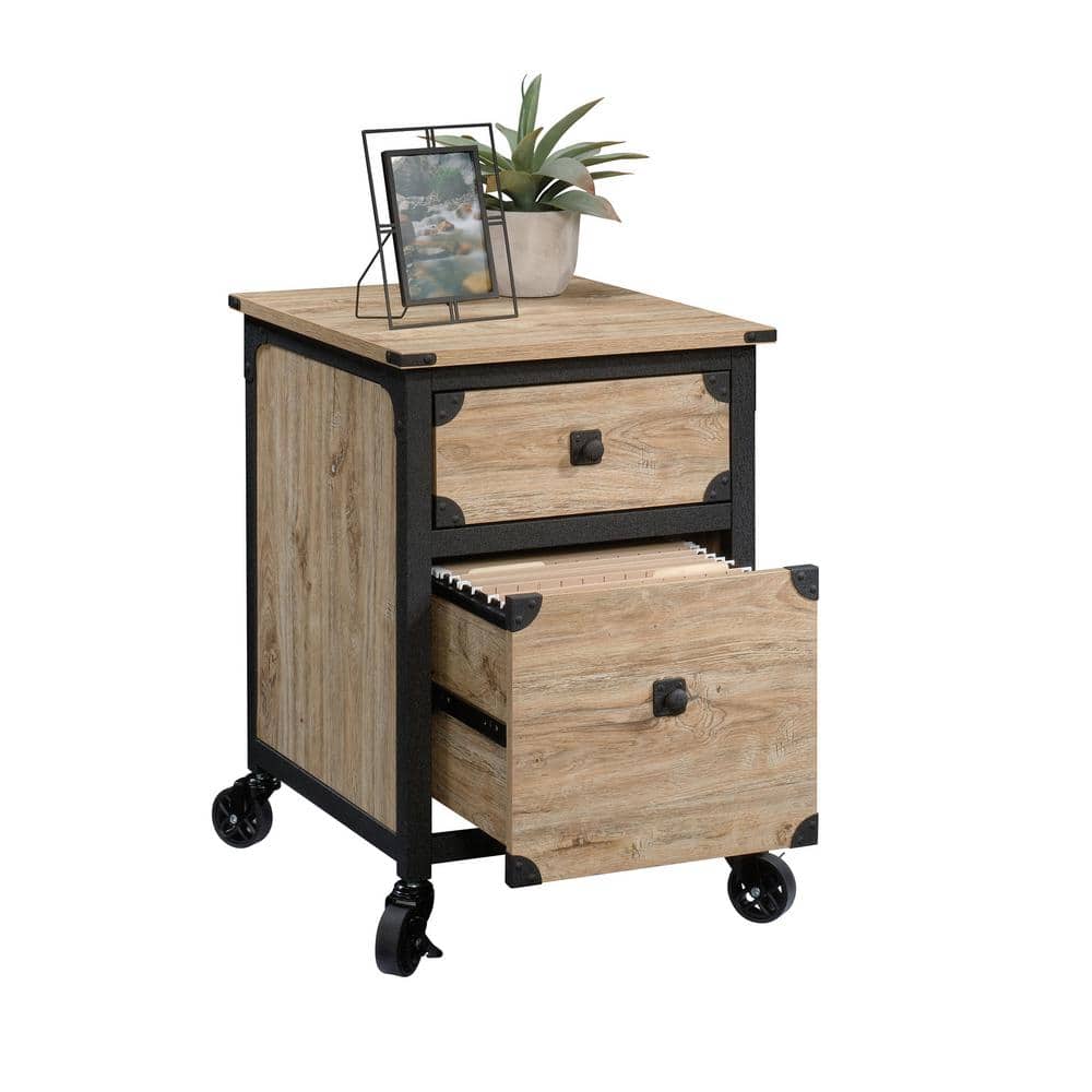Steel River Milled Mesquite 2-Drawer Mobile File Cabinet with Metal Accents