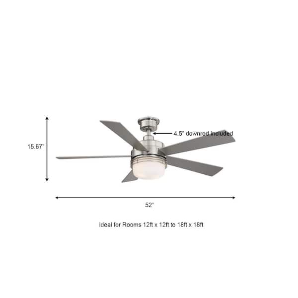 Hampton Bay Sus Ii 52 In Led Brushed Nickel Ceiling Fan With Light And Remote Control Al694led Bn - Wiring On Ceiling Fan Light Combo With Remote And Independent Wall Switches