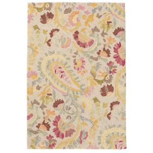DASH & ALBERT Ines Hand Micro Hooked Wool Multi 5 ft. x 8 ft. Indoor ...