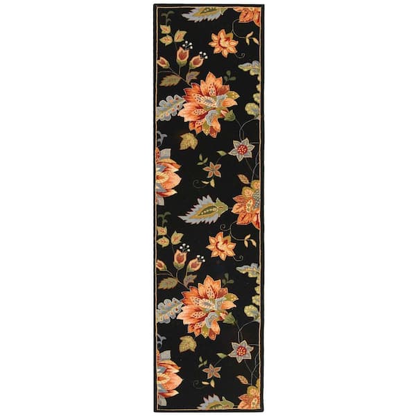 SAFAVIEH Chelsea Black 3 ft. x 8 ft. Speckled Gradient Floral Runner Rug
