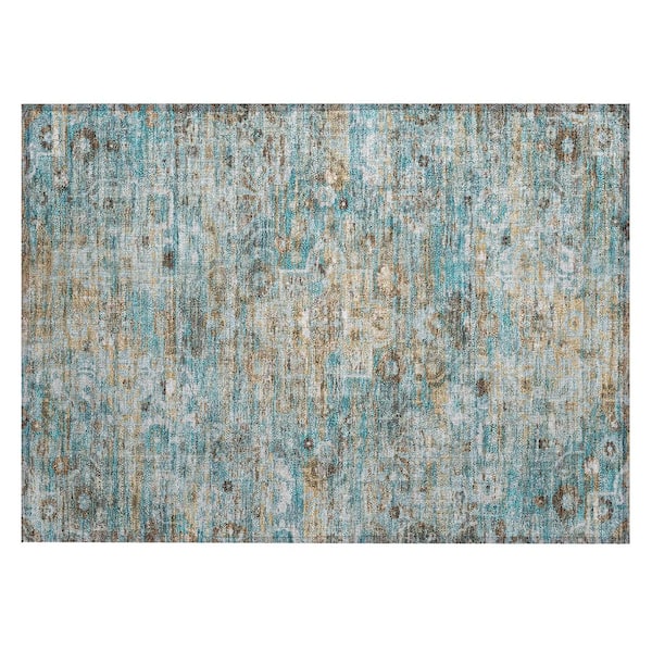 Chantille Machine Washable Indoor/Outdoor Abstract ACN2782 Teal 3 ft. x 4 ft. Area Rug