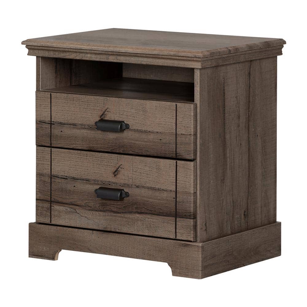 Avilla Fall Oak 2-Drawer Modern Nightstand with Open Space