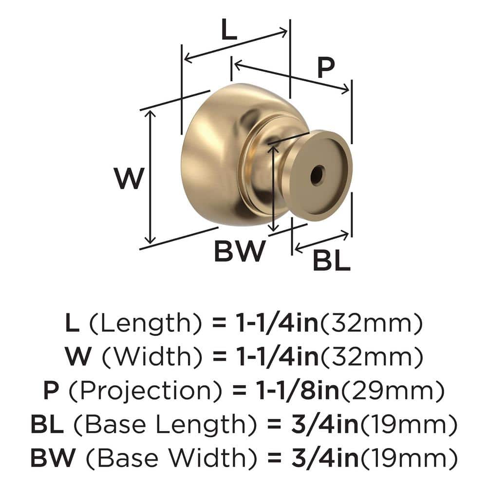 Champagne Bronze Round 1-1/4 inch Cabinet Knob with Mounting Hardware