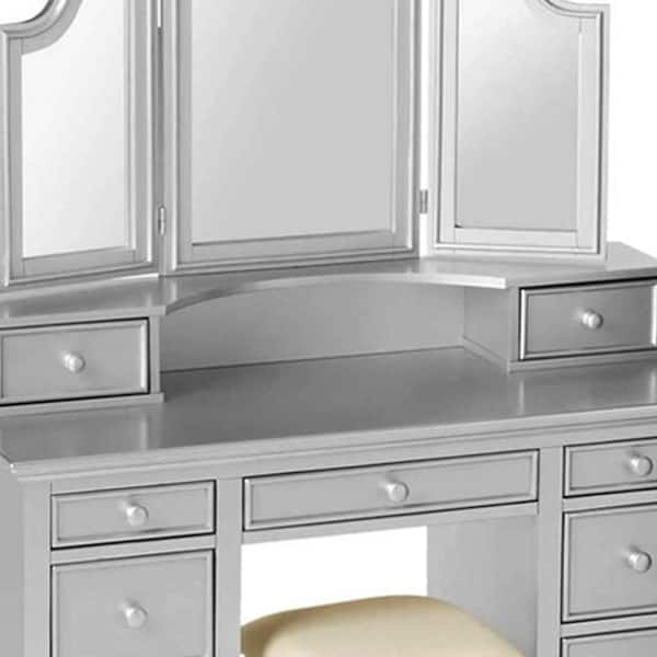 Athy white transitional style store vanity with stool