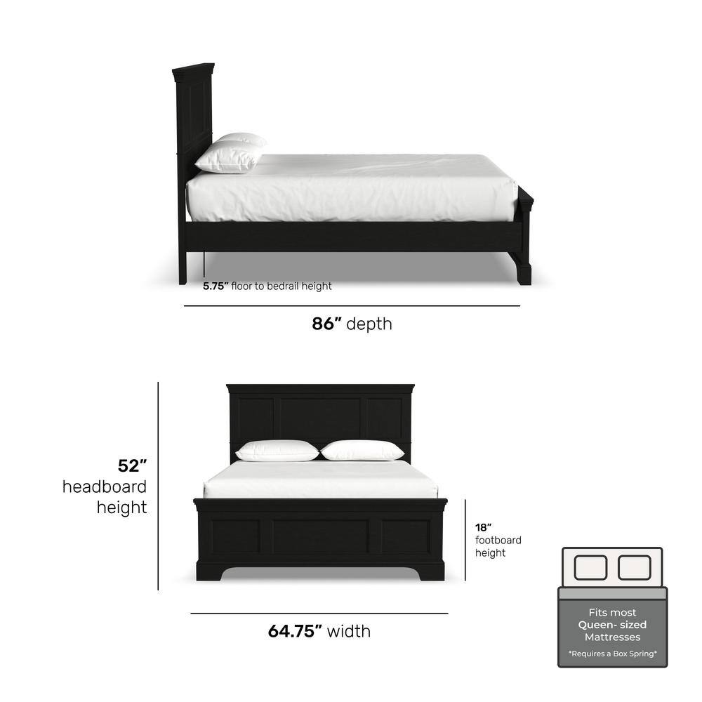 Bedford Black Queen Bed Frame - thumbnail 8