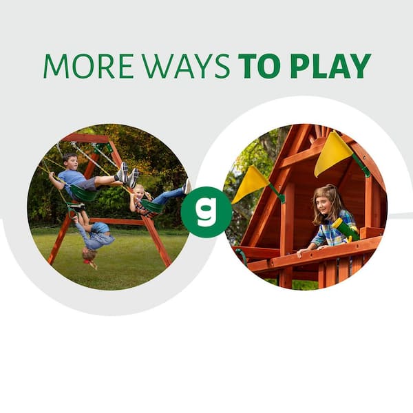 Gorilla Playsets Pro Assembled Sun Palace II Wood Backyard Playset