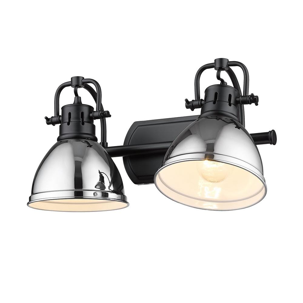 Vintage Industrial Bronze & Black Direct Wired 2-Light Outdoor Vanity