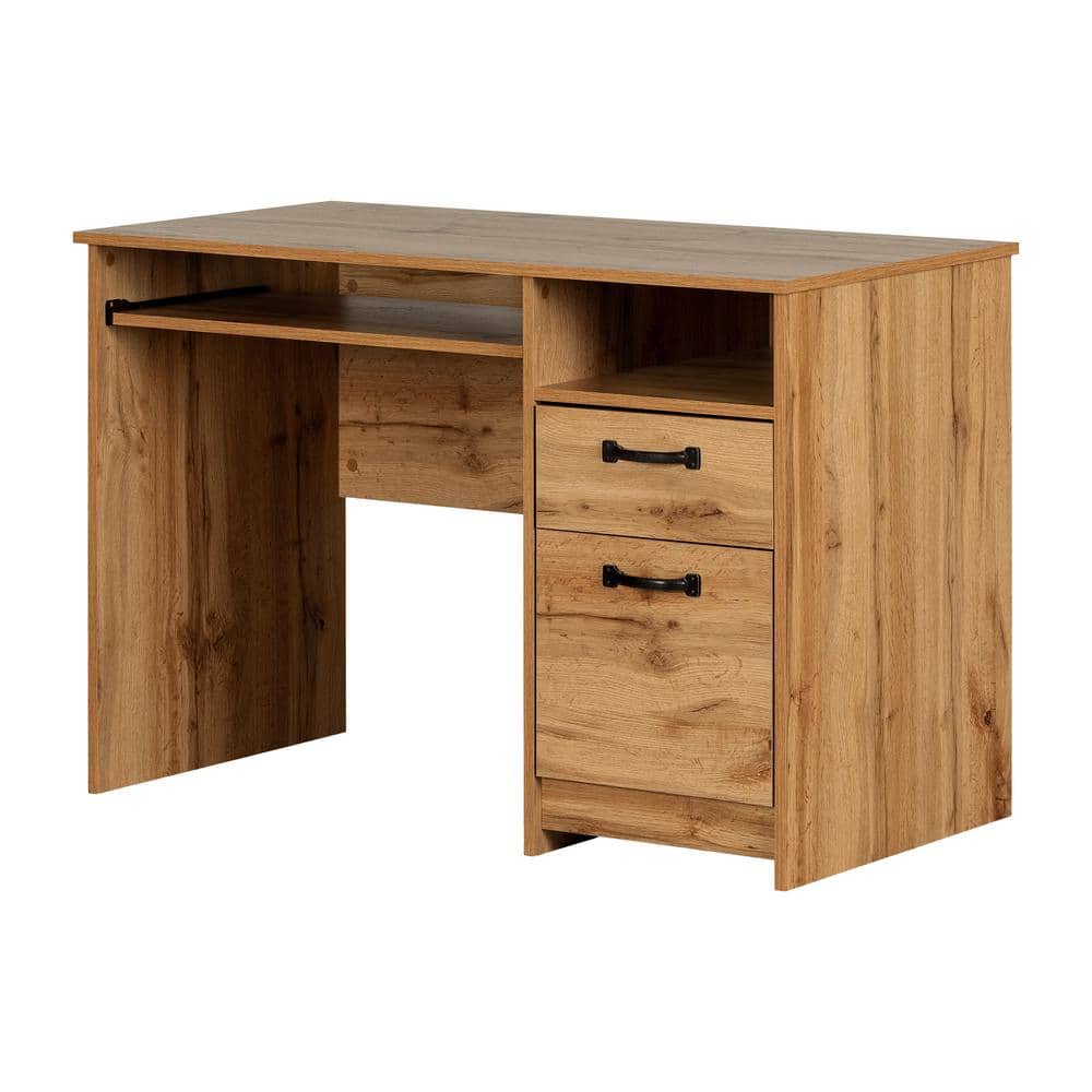 South Shore Tassio 44.5 in. Nordik Oak Particle Board Desk 14118 The